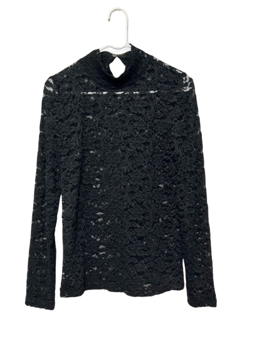LOFT Black‎ Lace High Neck Blouse Size Small
